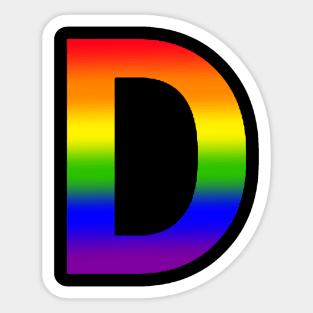 Rainbow Letter D Sticker